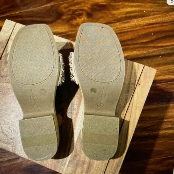 Jessica Simpson Rell Wood Platform Sandals Shoes Natural Gold Spikes Women’s 8M - Picture 2 of 5